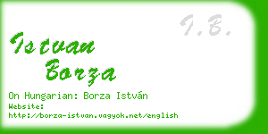 istvan borza business card